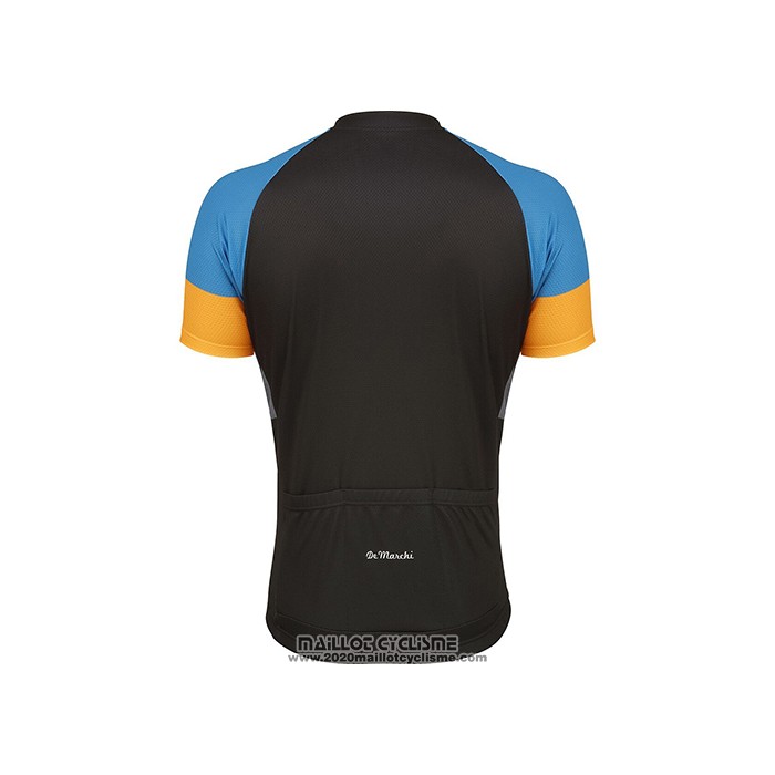 2021 Maillot Cyclisme de Marchi Jaune Bleu Gris Manches Courtes et Cuissard